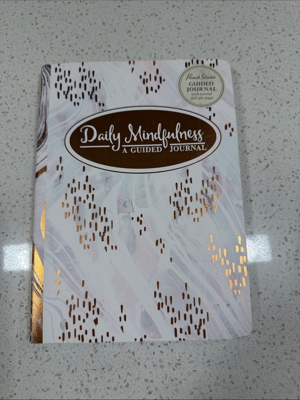 Punch Studio Daily Mindfulness Guided Journal - White with Rose Gold Accents